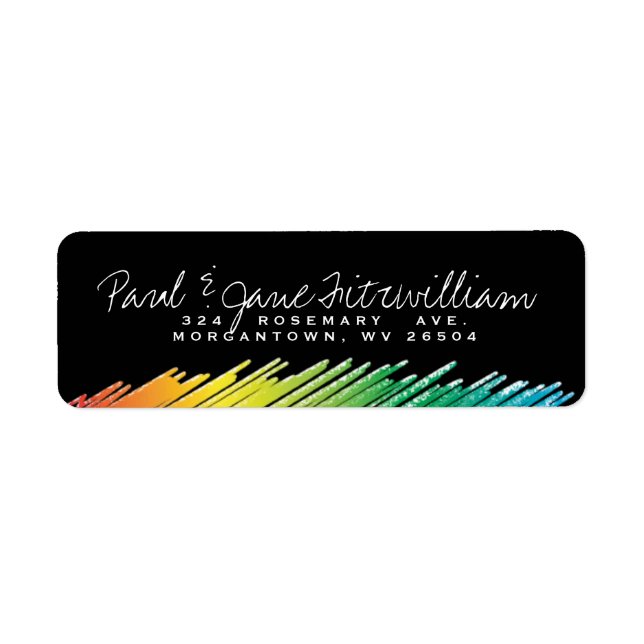 Rainbow chalk. return address label (Front)