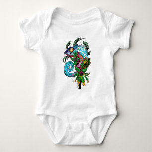 Rainbow Chameleon Baby Bodysuit