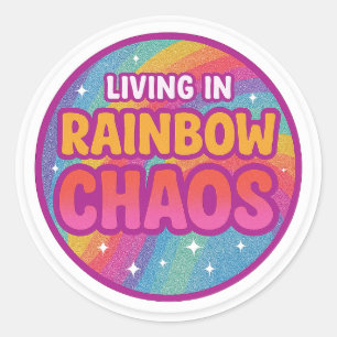Rainbow Chaos Round Sticker