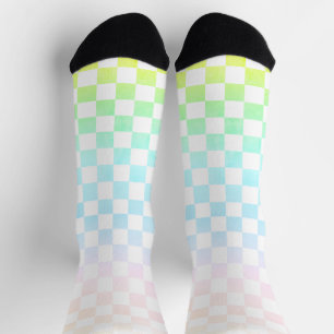 Rainbow Check Socks
