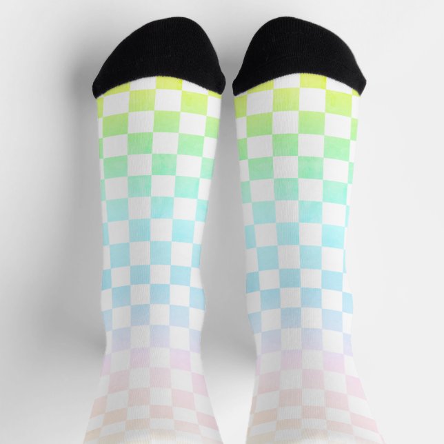 Rainbow Check Socks (Top)