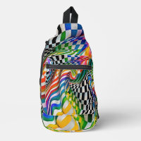 Rainbow Checkerboard Digital Art