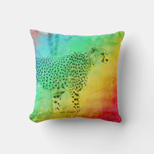 Rainbow Cheetah Cushion