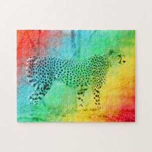 Rainbow Cheetah Jigsaw Puzzle