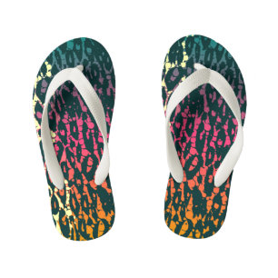 Rainbow Cheetah Kid's Thongs
