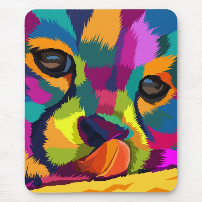 Rainbow Cheetah Mouse Pad (Front)