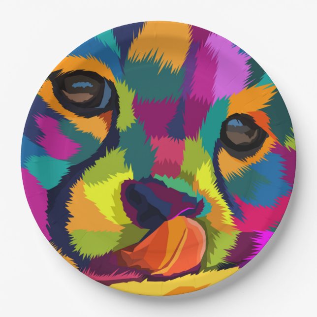 Rainbow Cheetah Paper Plate (Front)