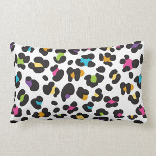 Rainbow Cheetah Print Throw Pillow