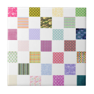 Rainbow Chequerboard pattern Tile