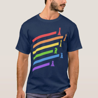 Rainbow Chess Pieces Boardgames Nerd T-Shirt