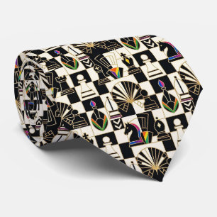 Rainbow Chess Pieces Game of Chess Tie