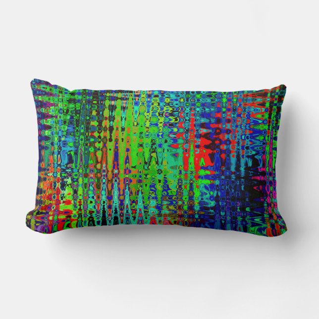 Rainbow Chevron Abstract Lumbar Cushion (Front)