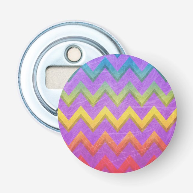 Rainbow Chevron by Shirley Taylor Bottle Opener (Front)