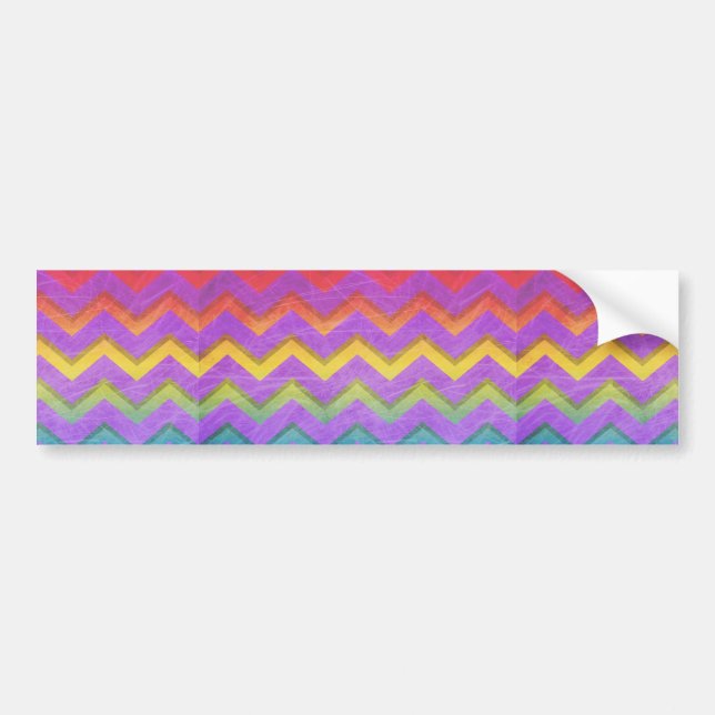 Rainbow Chevron by Shirley Taylor Bumper Sticker (Front)