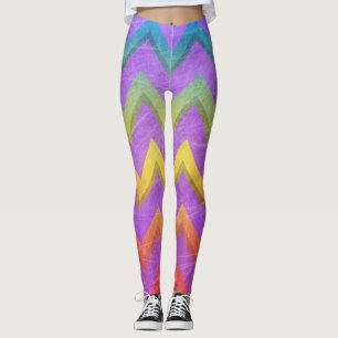 Rainbow Chevron by Shirley Taylor Leggings