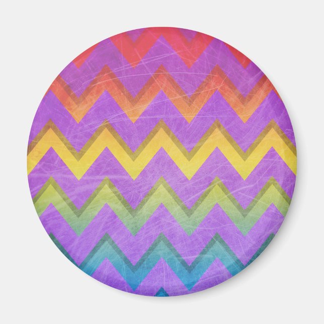 Rainbow Chevron by Shirley Taylor Magnet (Front)
