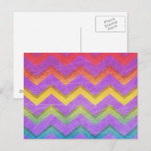 Rainbow Chevron by Shirley Taylor Postcard