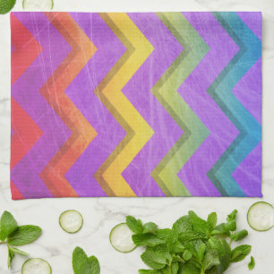 Rainbow Chevron by Shirley Taylor Tea Towel