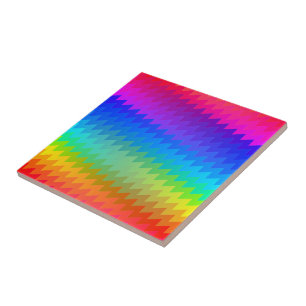 Rainbow chevron ceramic tile