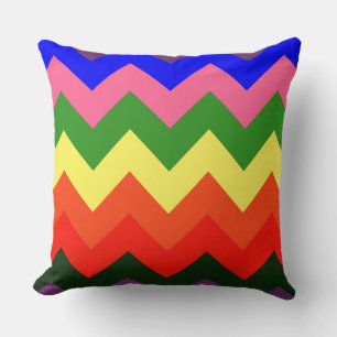 rainbow chevron cushion