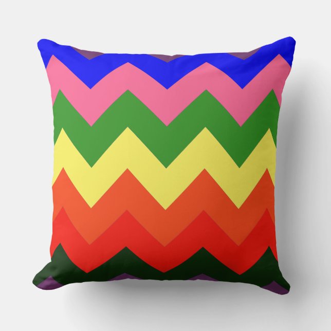 rainbow chevron cushion (Front)