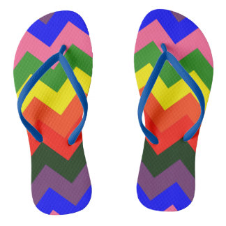 rainbow chevron flip flops sandals shoes