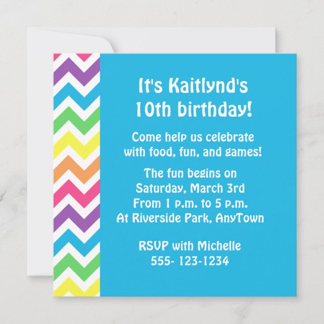 Rainbow Chevron Invitation (Front)