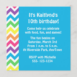 Rainbow Chevron Invitation