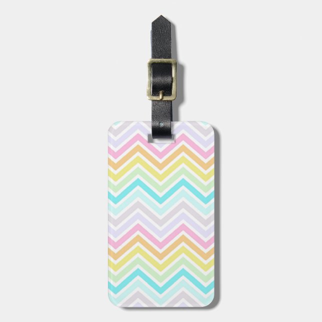 Rainbow Chevron Luggage Tag (Front Vertical)