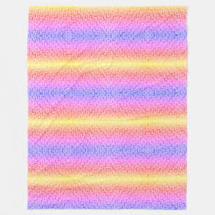 Rainbow Chevron Mirror Pattern Boho Fleece Blanket