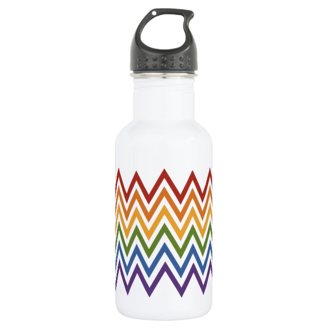 Rainbow Chevron Pattern 532 Ml Water Bottle (Front)