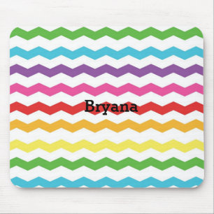 Rainbow Chevron Pattern Colourful Custom Mouse Pad