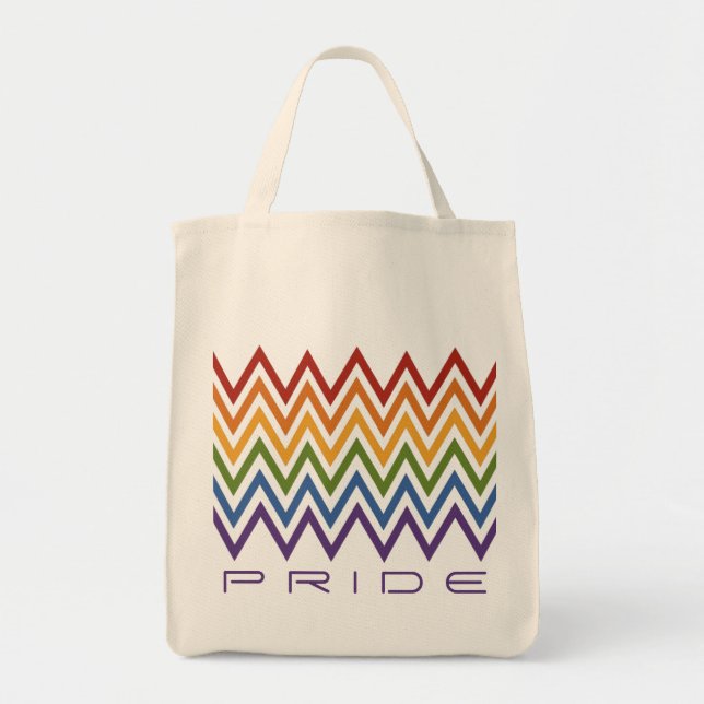 Rainbow Chevron Pattern custom bags (Front)