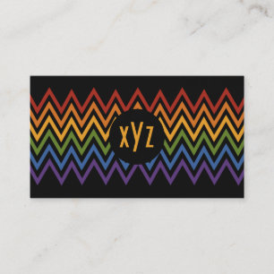 Rainbow Chevron Pattern custom business cards