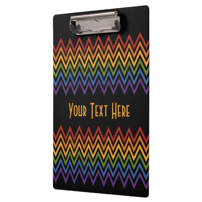 Rainbow Chevron Pattern custom clip board (Left)