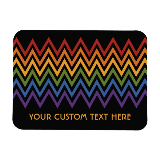 Rainbow Chevron Pattern custom magnet (Horizontal)