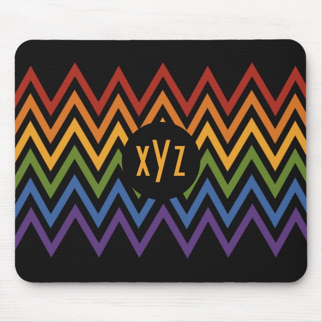 Rainbow Chevron Pattern custom mousepad (Front)
