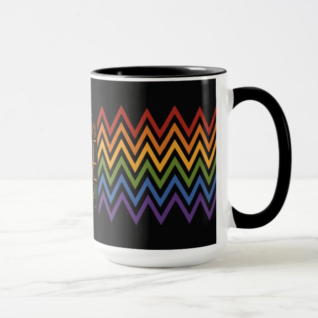 Rainbow Chevron Pattern custom mugs (Right)