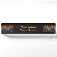 Rainbow Chevron Pattern custom name plates