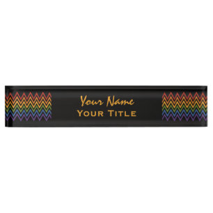 Rainbow Chevron Pattern custom name plates