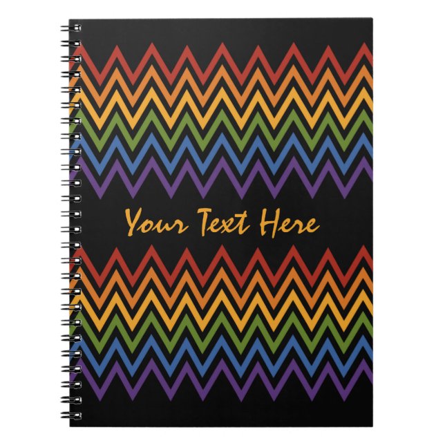 Rainbow Chevron Pattern custom notebook (Front)