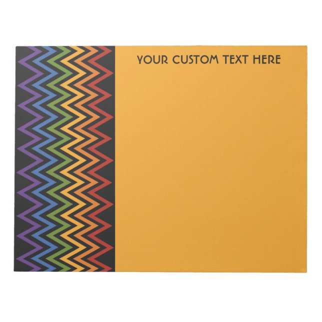 Rainbow Chevron Pattern custom notepad (Front)