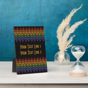 Rainbow Chevron Pattern custom plaque