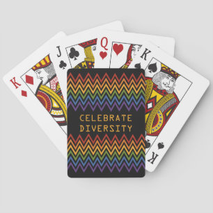 Rainbow Chevron Pattern custom playing cards