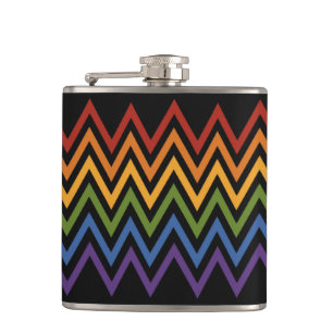 Rainbow Chevron Pattern flask