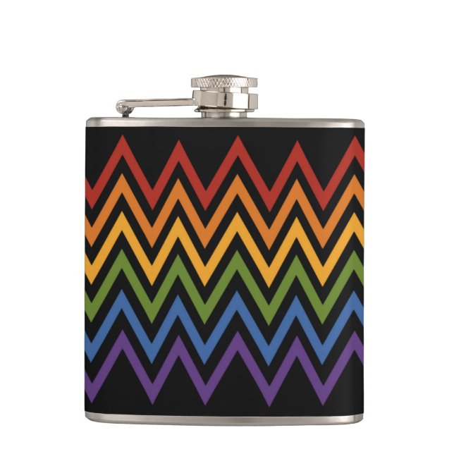 Rainbow Chevron Pattern flask (Front)