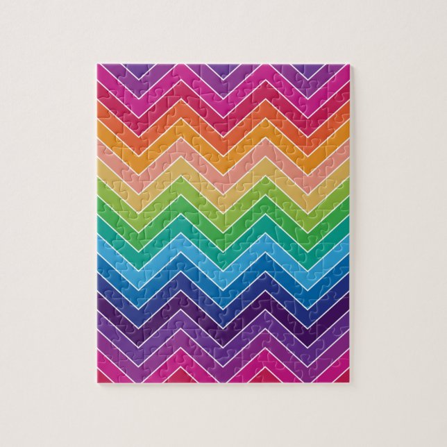 Rainbow Chevron Pattern Modern gifts Jigsaw Puzzle (Vertical)