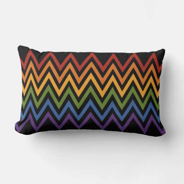 Rainbow Chevron Pattern throw pillow (Front)
