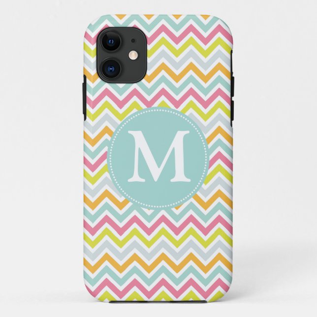 Rainbow Chevron Personalised Case-Mate iPhone Case (Back)