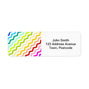 Rainbow chevron return address label